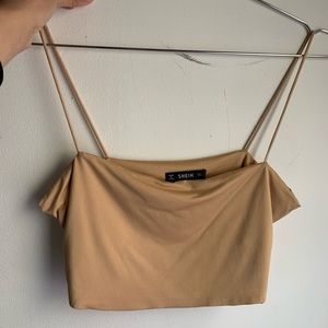 SHEIN Beige / Tan Crop Tank Top